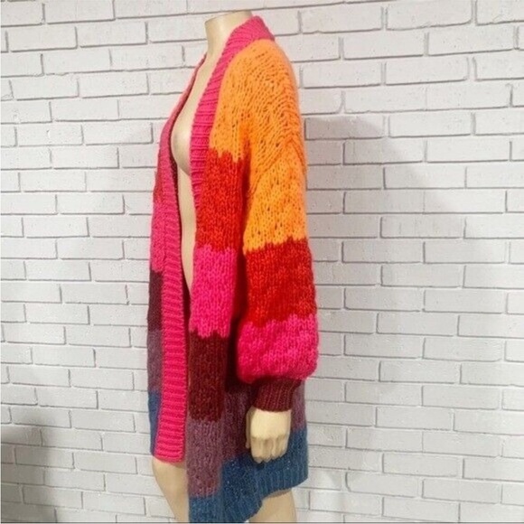 Farm Rio Women’s Striped Multi Cardigan - Size Medium - Picture 2 of 5